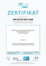 Vorschau aktuelles Zertifikat der Firma BKD GmbH
